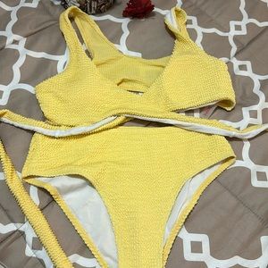 Romwe 2piece bikini. Never used! Yellow. Perfect for summer days at the beach ☀️